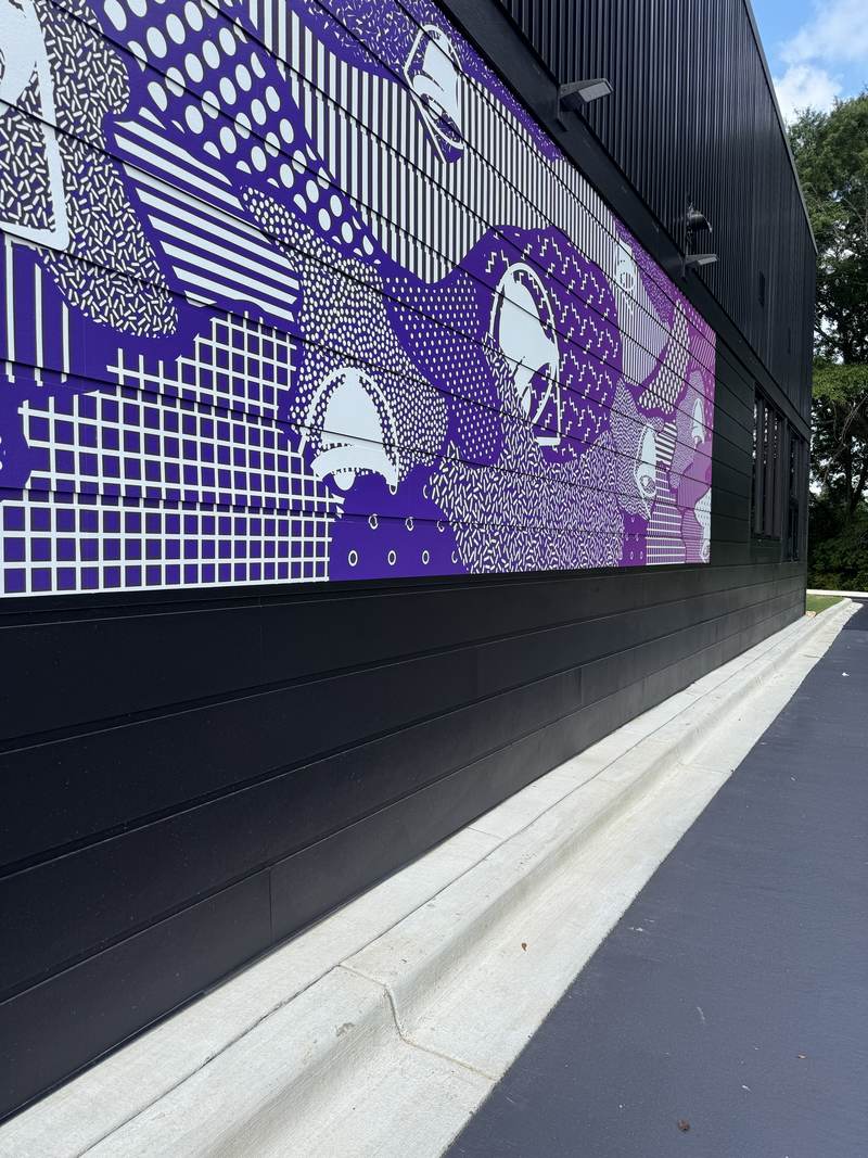 Printed exterior mural on composite panels