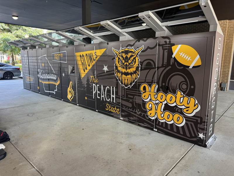 Full wrap, athletic locker bank