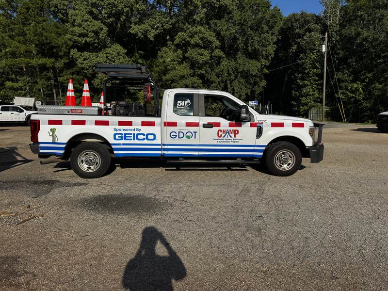Sponsored fleet pickup, cut vinyl and printed panels