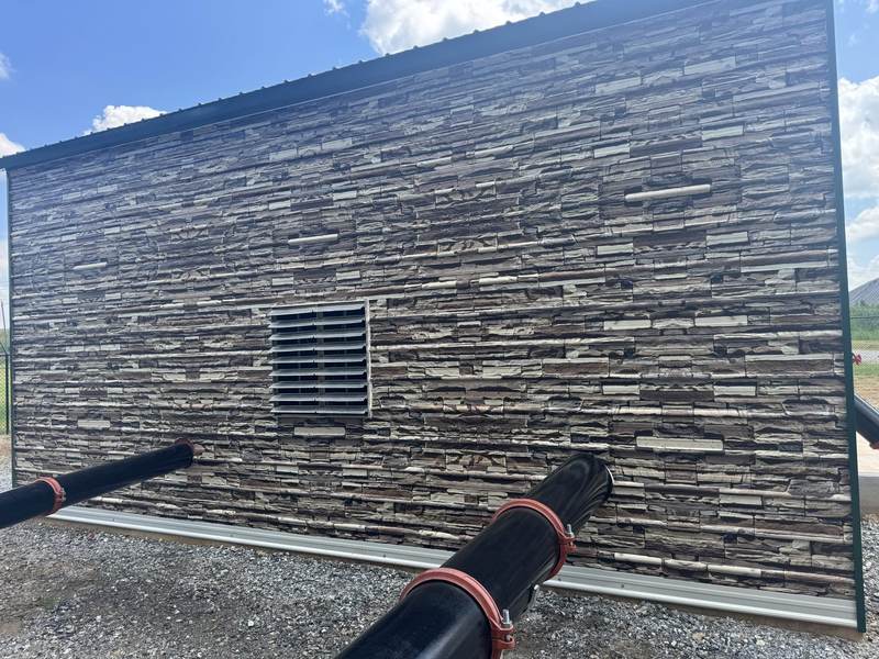 Printed stone texture, exterior wall